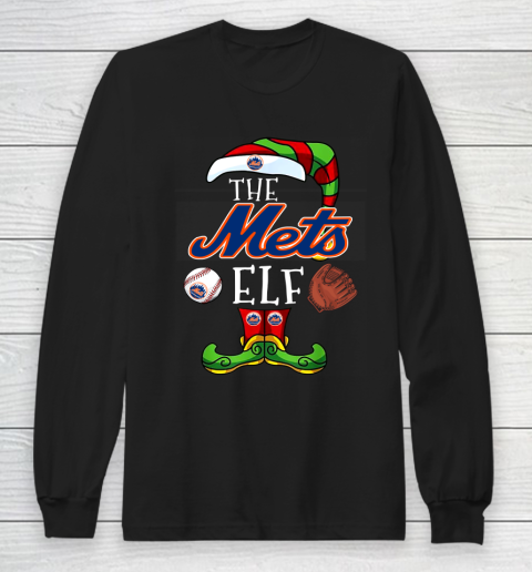 New York Mets Christmas ELF Funny MLB Long Sleeve T-Shirt