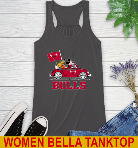 NBA Basketball Chicago Bulls Pluto Mickey Driving Disney Shirt Racerback Tank 12