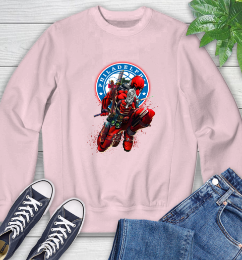 NBA Deadpool Marvel Comics Sports Basketball Philadelphia 76ers Sweatshirt 9