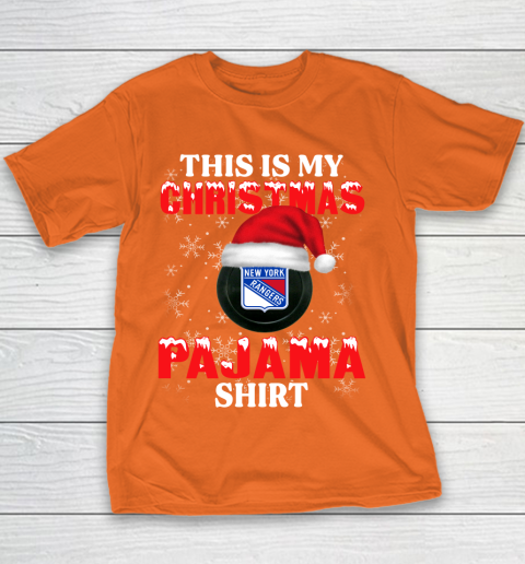 New York Rangers This Is My Christmas Pajama Shirt NHL Youth T-Shirt 4