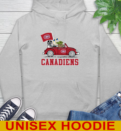 NHL Hockey Montreal Canadiens Darth Vader Baby Yoda Driving Star Wars Shirt Hoodie 6