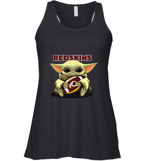 Baby Yoda Loves The Washington Redskins Star Wars NFL Racerback Tank