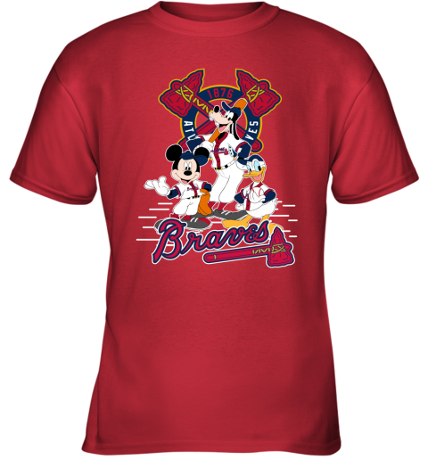 Atlanta Braves Mickey Donald And Goofy Baseball Unisex Jersey Tee 