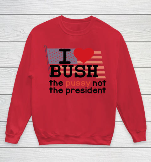 I Love Bush  I Heart Bush The Pussy Not The President Youth Sweatshirt 4