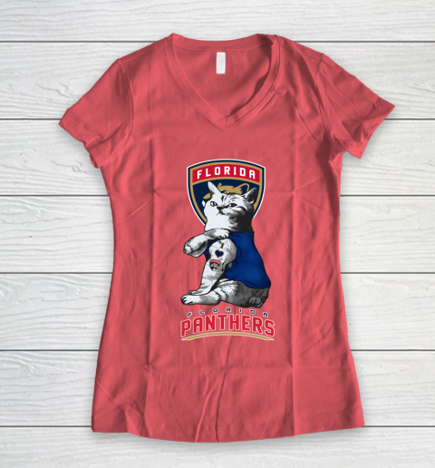 NHL My Cat Loves Florida Panthers Hockey Women's V-Neck T-Shirt 5 NHL My Cat Loves Florida Panthers Hockey Women's V-Neck T-Shirt - Image 5