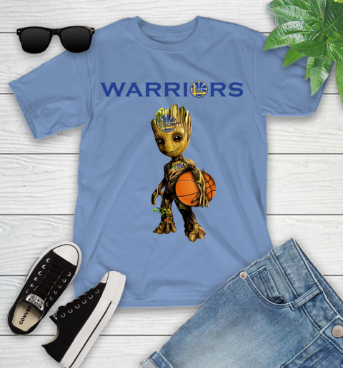 Golden State Warriors NBA Basketball Groot Marvel Guardians Of The Galaxy Youth T-Shirt 11