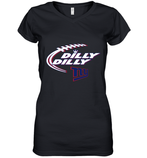 NFL New York Giants Dilly Dilly Football Sports SRDF4IFCP7Y women v neck t shirt 39 95 151514 front black