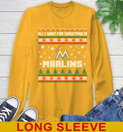 MLB All I Want For Christmas Is Miami Marlins Baseball Sports 56