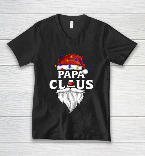 Papa Claus Shirt Christmas Pajama Family Matching Xmas V-Neck T-Shirt