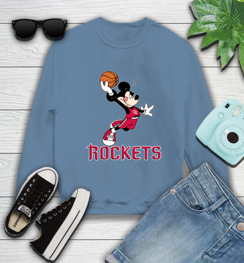 NBA Basketball Houston Rockets Cheerful Mickey Mouse Shirt Sweatshirt 8