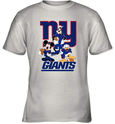 Mickey Donald Goofy The Three New York Giants Football Youth T-Shirt