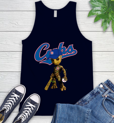 MLB Chicago Cubs Groot Guardians Of The Galaxy Baseball Tank Top 3