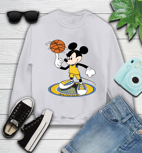 NBA Basketball Denver Nuggets Cheerful Mickey Disney Shirt Youth Sweatshirt 5 NBA Basketball Denver Nuggets Cheerful Mickey Disney Shirt Youth Sweatshirt - Image 5