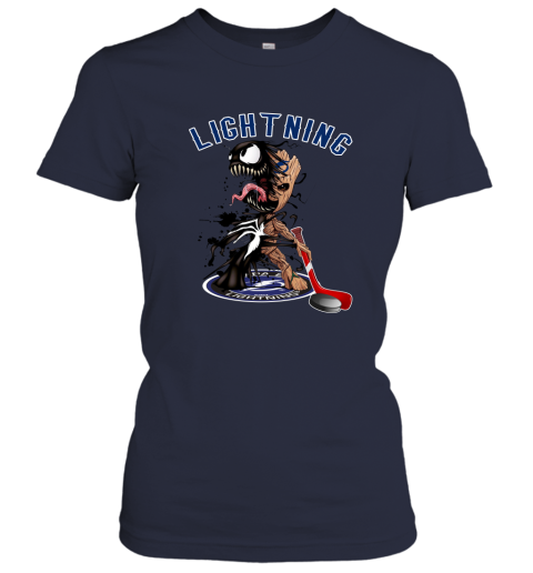 NHL Tampa Bay Lightning Hockey Venom Groot Guardians Of The Galaxy Zx2lICk8QE6 ladies t shirt 20 95 151514 front navy