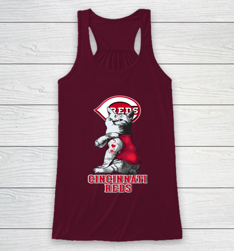 MLB Baseball My Cat Loves Cincinnati Reds Racerback Tank 2