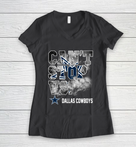 NFL Dallas Cowboys Can't Stop Vs Women's V-Neck T-Shirt 6
