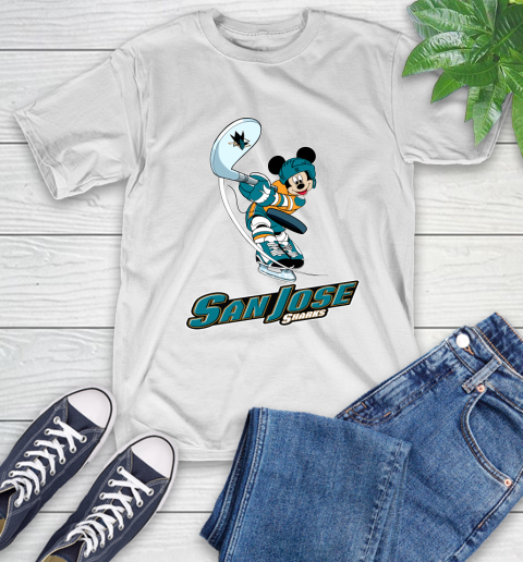NHL Hockey San Jose Sharks Cheerful Mickey Mouse Shirt T-Shirt 2