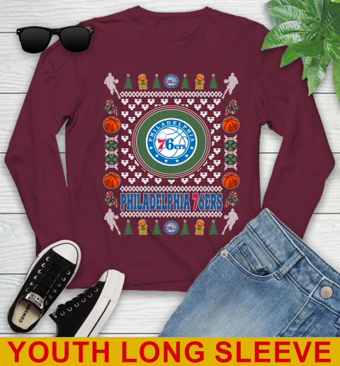 Philadelphia 76ers Merry Christmas NBA Basketball Loyal Fan Youth Long Sleeve 6