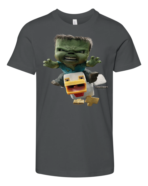 A Minecraft Movie Chicken Jockey Baby Zombie Attack Premium Youth T-shirt