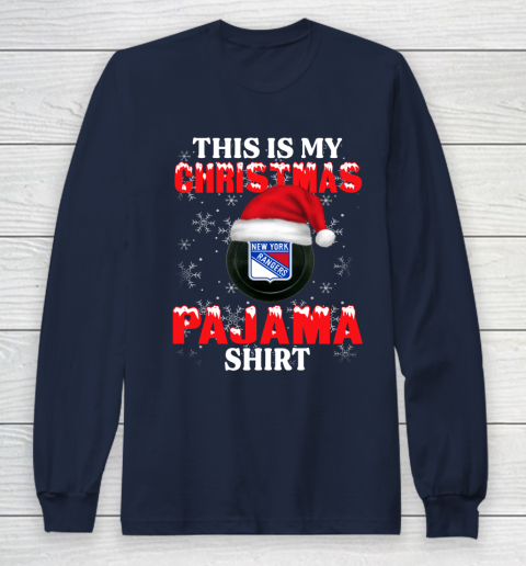 New York Rangers This Is My Christmas Pajama Shirt NHL Long Sleeve T-Shirt 2