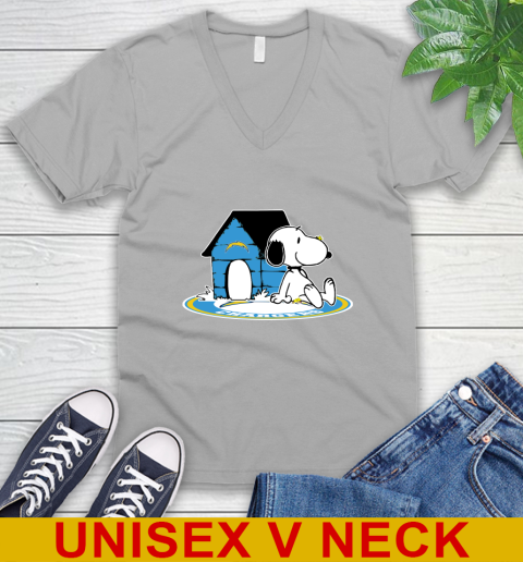 NFL Football Los Angeles Chargers Snoopy The Peanuts Movie Shirt V-Neck T-Shirt 4