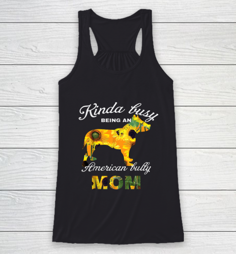 Dog Mom Shirt Sunflower American Bully Dog T Shirt Dog Mom Lover Racerback Tank