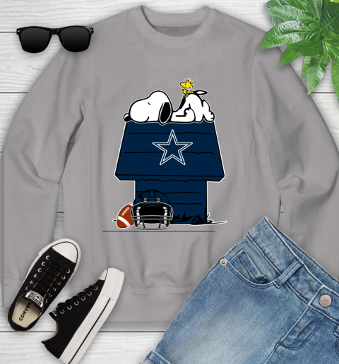 Dallas Cowboys NFL Football Snoopy Woodstock The Peanuts Movie Youth Sweatshirt 4