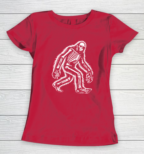 Funny Bigfoot Sasquatch Halloween Skeleton Women's T-Shirt 7