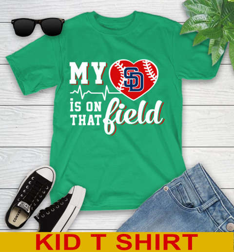 MLB My Heart Is On That Field Baseball Sports San Diego Padres Youth T-Shirt 7