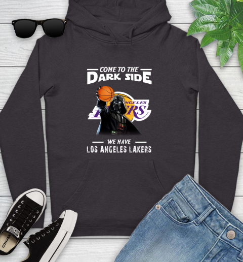 NBA Come To The Dark Side We Have Los Angeles Lakers Star Wars Darth Vader Basketball Youth Hoodie 8