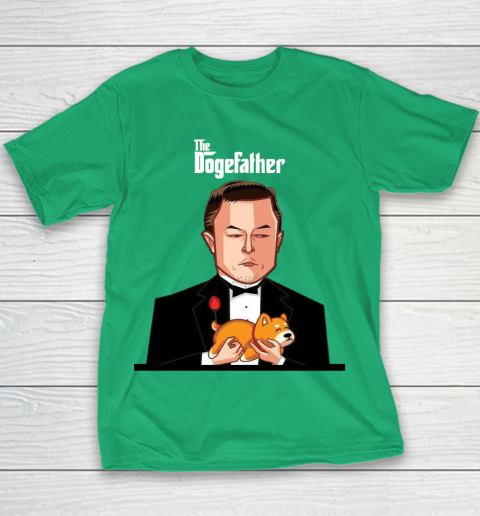 Dogecoin The DogeFather Funny Youth T-Shirt 3