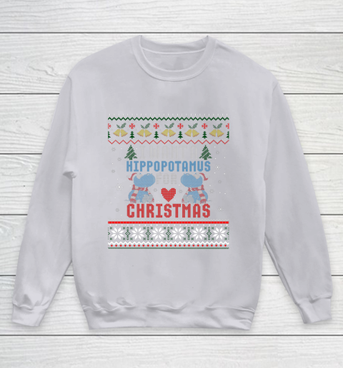 I Want A Hippopotamus For Christmas Ugly Xmas Youth Sweatshirt 3