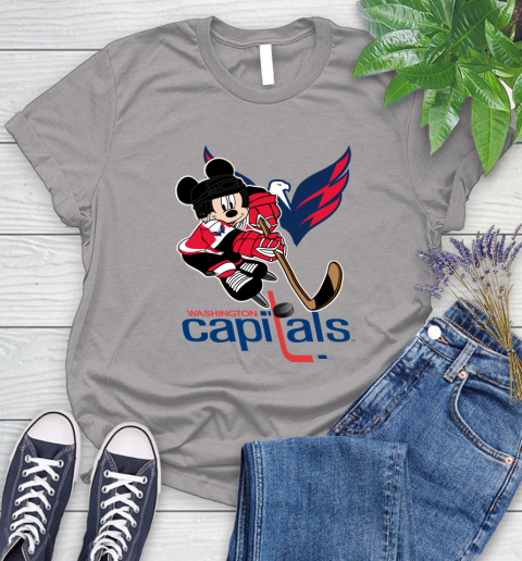 NHL Washington Capitals Mickey Mouse Disney Hockey T Shirt Women's T-Shirt 5