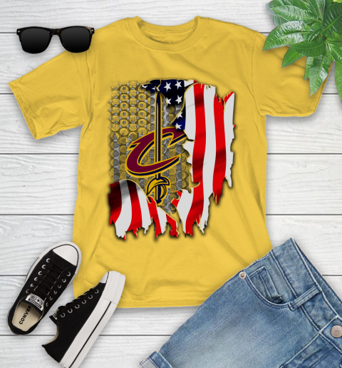 Cleveland Cavaliers NBA Basketball American Flag Youth T-Shirt 10