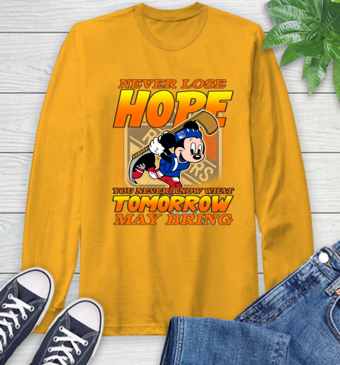 New York Rangers NHL Hockey ootball Mickey Disney Never Lose Hope Long Sleeve T-Shirt 2