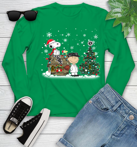 MLB Chicago White Sox Snoopy Charlie Brown Christmas Baseball Commissioner's Trophy Youth Long Sleeve 7