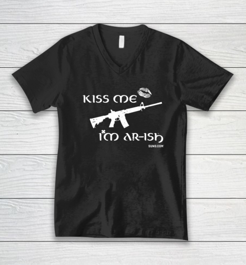 White Kiss Me I'm AR ish  St. Patrick's Day V-Neck T-Shirt
