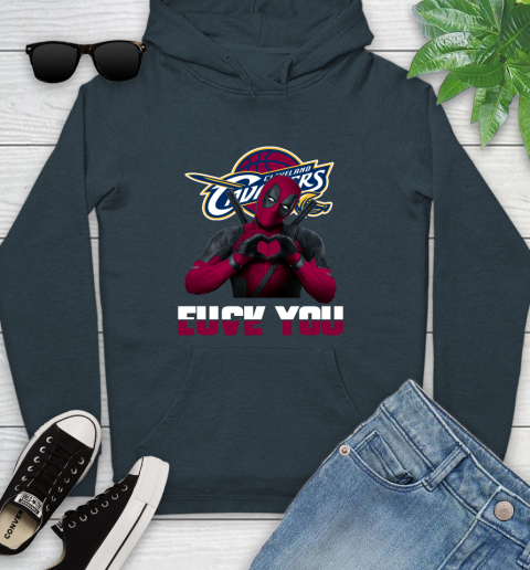 NBA Cleveland Cavaliers Deadpool Love You Fuck You Basketball Sports Youth Hoodie 10