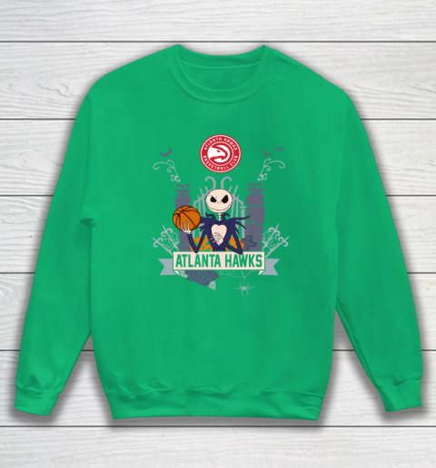 NBA Atlanta Hawks Basketball Jack Skellington Halloween Sweatshirt 5