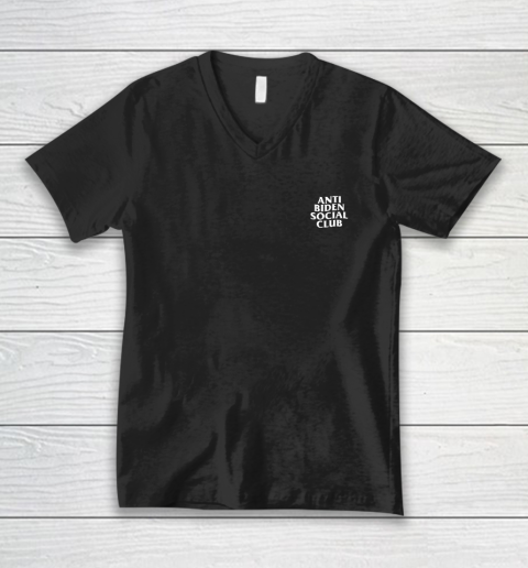 Anti Biden Social Club Shirt (print on front and back) V-Neck T-Shirt