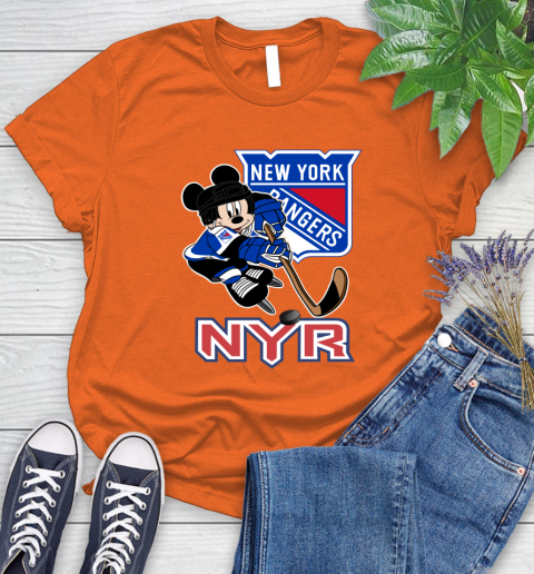 NHL New York Rangers Mickey Mouse Disney Hockey T Shirt Women's T-Shirt 4