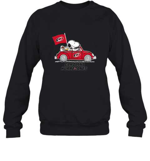 Snoopy And Woodstock Ride The Carolina Hurricanes Car NHL Sweatshirt