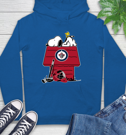 Winnipeg Jets NHL Hockey Snoopy Woodstock The Peanuts Movie Hoodie 9