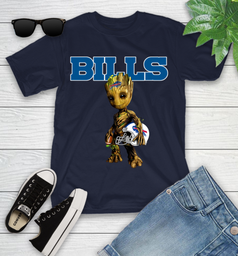 Buffalo Bills NFL Football Groot Marvel Guardians Of The Galaxy Youth T-Shirt 3
