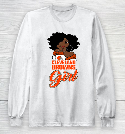 Cleveland Browns Girl NFL Long Sleeve T-Shirt 2