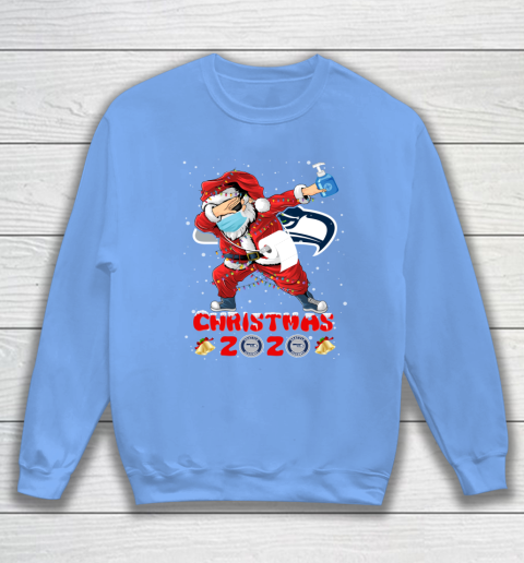 Seattle Seahawks Funny Santa Claus Dabbing Christmas 2020 NFL Sweatshirt 8