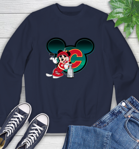 NHL Calgary Flames Stanley Cup Mickey Mouse Disney Hockey T Shirt Sweatshirt 3