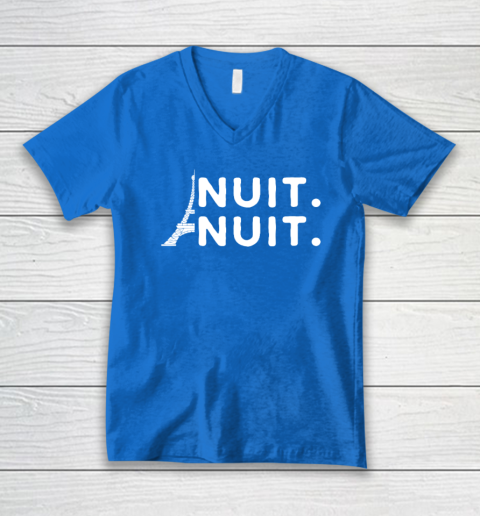 Nuit Nuit Shirt Night Night French Words Paris Tower Tour Eiffel V-Neck T-Shirt 4