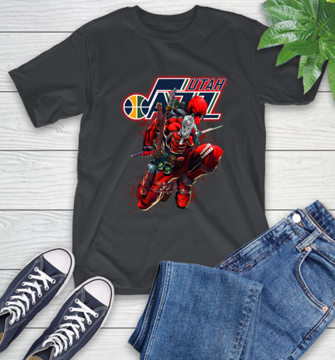 NBA Deadpool Marvel Comics Sports Basketball Utah Jazz T-Shirt 2