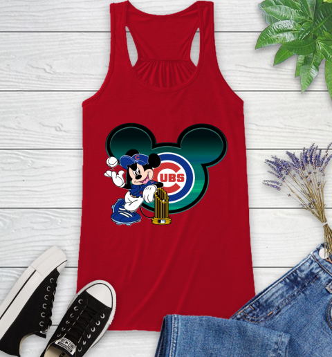 MLB Chicago Cubs The Commissioner's Trophy Mickey Mouse Disney Racerback Tank 6